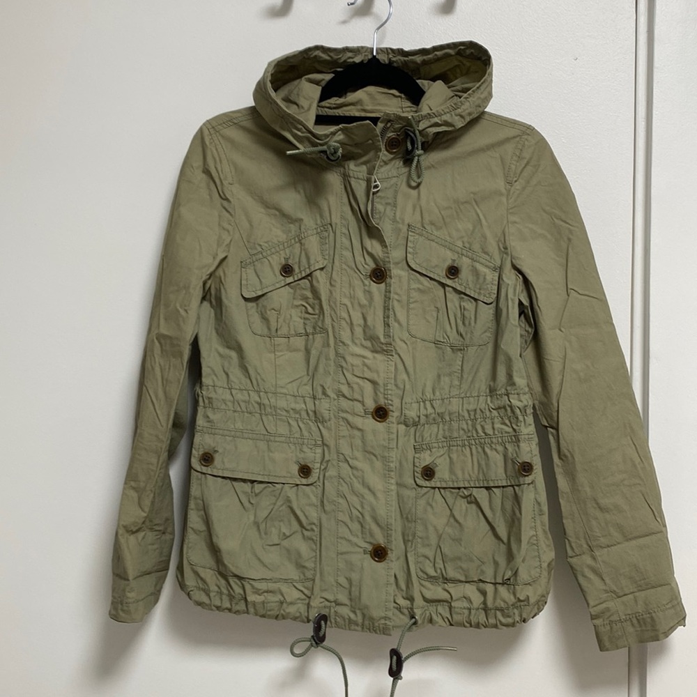 LOFT green lightweight hooded jacket, Sz PXS